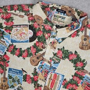 Reyn‎ Spooner Mele Kalikimaka (Men's XXL) Hawaiian Shirt Holiday Christmas Santa